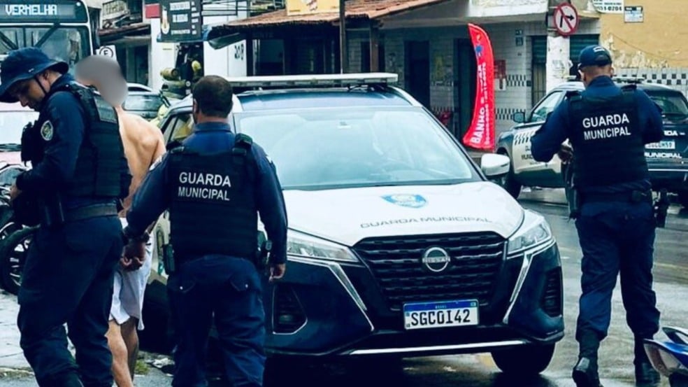Suspeito de agressão apreendido em Vila Velha (Foto/divulgação: Guarda Municipal)