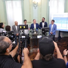 O governador, secretários e o diretor-geral do Instituto Jones dos Santos Neves citaram o petróleo e a logística como catalisadores de investimentos no ES nos próximos 5 anos. Crédito: Hélio Filho/Secom