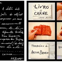 Artur Barrio - "Livro de Carne", 1978-79.
https://acervolivrodeartista.blogspot.com/2012/09/arthur-barrio-livro-de-carne.html
