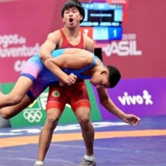 2025.09.16 - Brasilia/DF - Jogos da Juventude CAIXA Brasilia 2025 - Local: CICB - Wrestling - Finais - Masculino - Greco-Romana - 65kg - Lavozier (RJ) X Gabriel (ES) - Foto:Washington Alves/COB - IG: @washingtonalves50 / @timebrasil