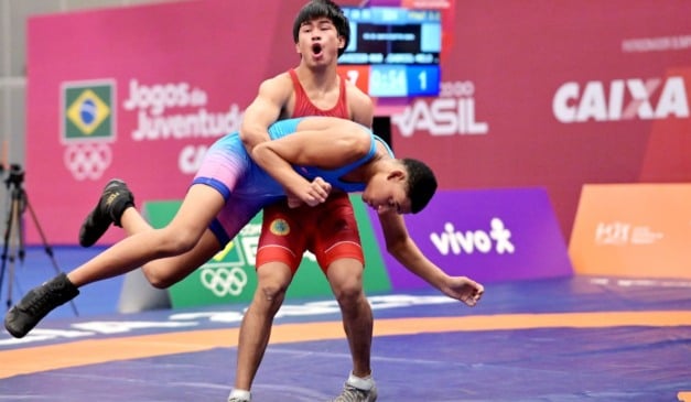2025.09.16 - Brasilia/DF - Jogos da Juventude CAIXA Brasilia 2025 - Local: CICB - Wrestling - Finais - Masculino - Greco-Romana - 65kg - Lavozier (RJ) X Gabriel (ES) - Foto:Washington Alves/COB - IG: @washingtonalves50 / @timebrasil