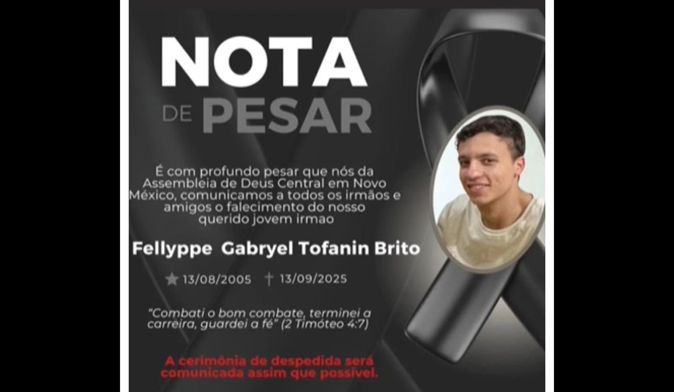 Jovem Fellyppe Gabryel Tofanin Brito morreu em acidente na Segunda Ponte