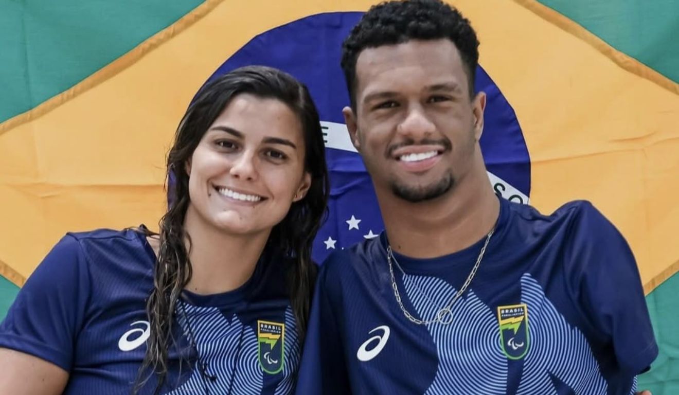 Mundial de Natação Paralímpica. Mariana (Mari) Gesteira e Gabrielzinho