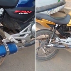 Motos apreendidas em Dores do Rio Preto
