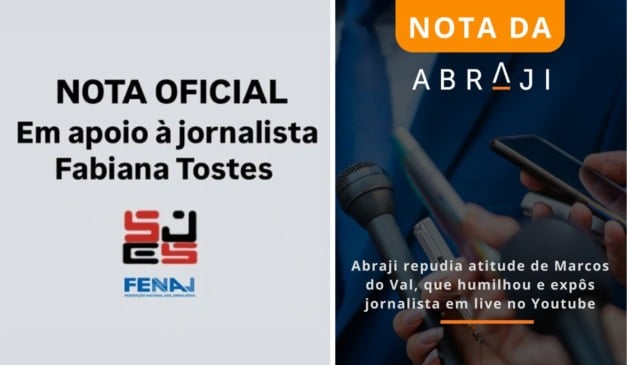 Notas da Abraji e Fenaj em apoio à jornalista Fabiana Tostes