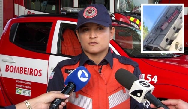 Sargento Mariane fala sobre resgate com rapel em andaime em Vitória