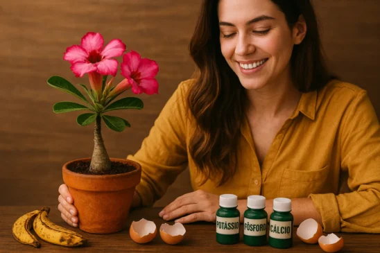 Sua rosa-do-deserto vai dar flores por meses se você aplicar este adubo natural uma vez por semana