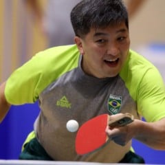 16.07.2021 - Jogos Olímpicos Tóquio 2020 - Arena Sawayaka - Tênis de Mesa - Na foto Hugo Hoyama durante treino.