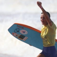 Mariana Nogueira foi a campeã do ArcelorMittal Wahine Bodyboarding Pro 2024 na categoria master