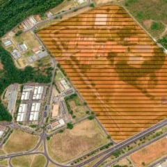 O parque tecnológico Alvo fica na área marcada da imagem. Espaço para empresas, comércio e inovação. Crédito: Divulgação 