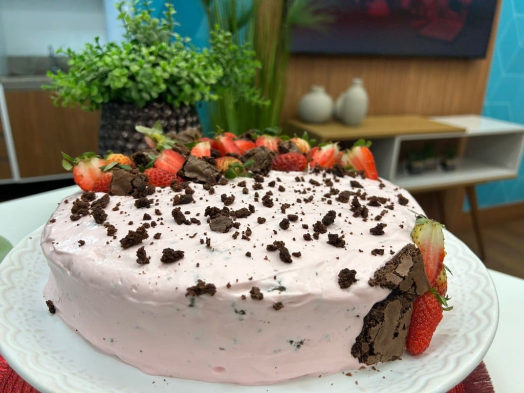 Sorvete de Morango com Brownie. Foto: Renata Schimid