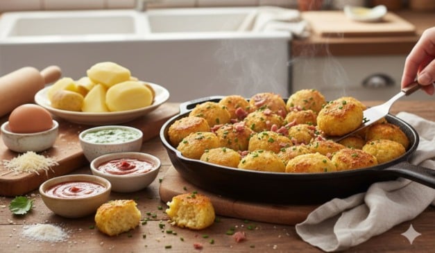 Bolinho de batata crocante sem fritura