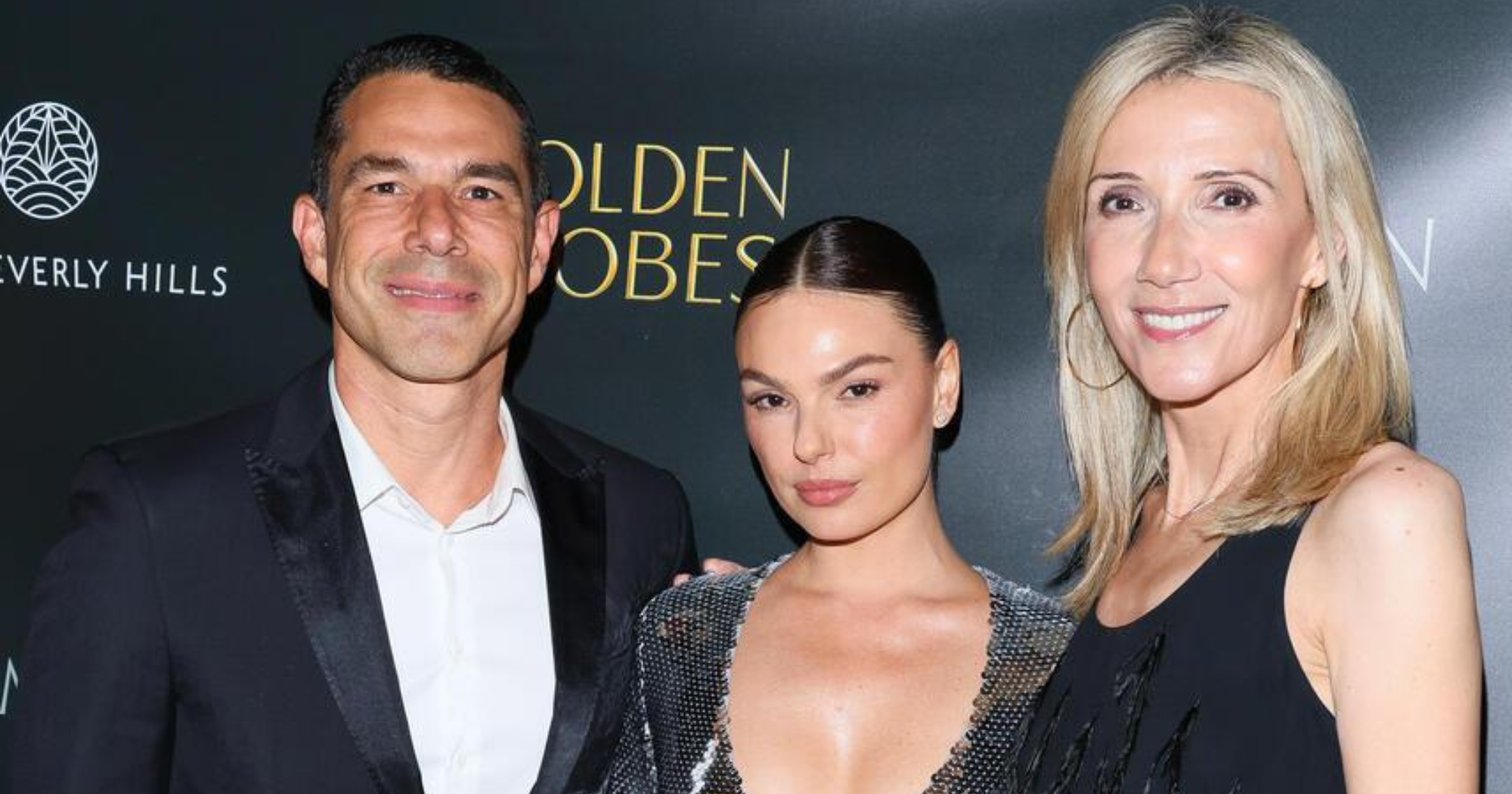 Marcus Buaiz e Isis Valverde encontam presidente do Globo de Ouro na Itália (Foto: Arquivo pessoal)
