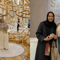 Na Safe Zone de Dubai, Cristina Pascoli com a Sheikha Shaikha Obaid Al Hajri, chefe de Relações Comerciais da Cidade dos Emirados Árabes (Foto:Divulgação/Instagram)