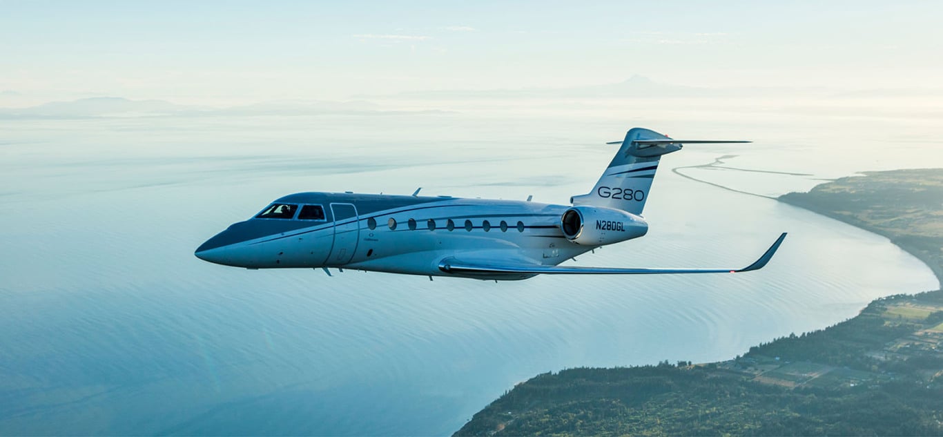 A Gulfstream G 280 é uma das aeronaves importadas pelo Espírito Santo. Crédito: Divulgação
