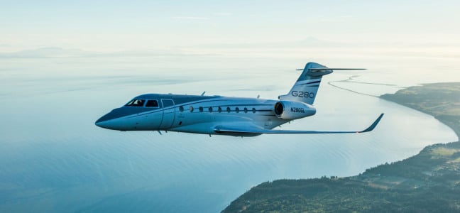 A Gulfstream G 280 é uma das aeronaves importadas pelo Espírito Santo. Crédito: Divulgação