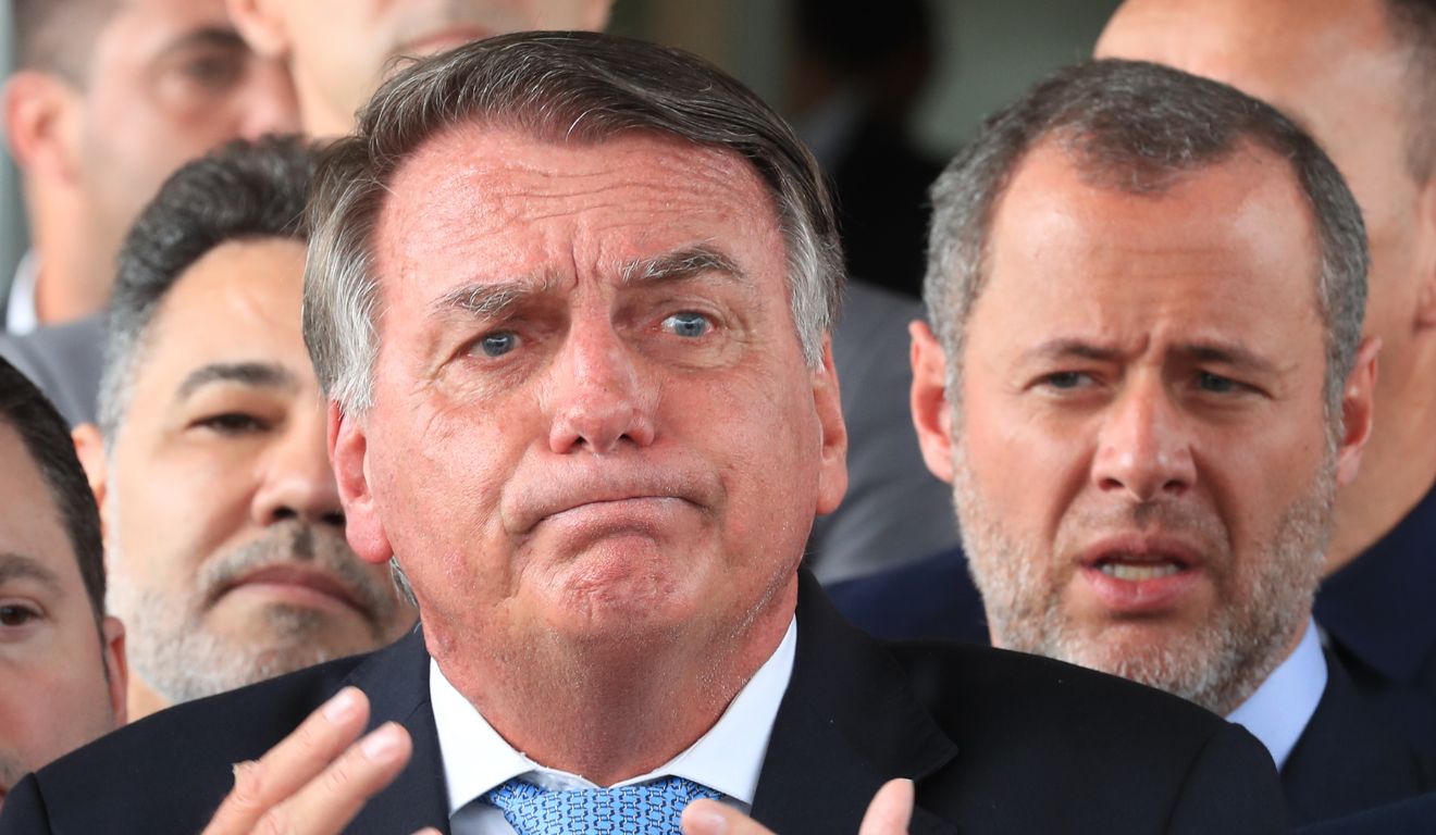 Ex-presidente Jair Bolsonaro durante declaração a imprensa após virar Réu no STF. Foto: Lula Marques/Agência Brasil

