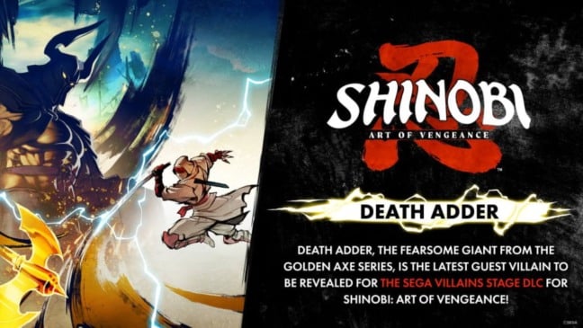 SHINOBI: Art of Vengeance DLC traz Death Adder de Golden Axe
