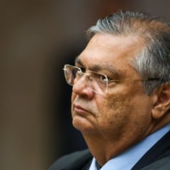  O Ministro Flávio Dino em julgamento da trama golpista. Foto: Fabio Rodrigues-Pozzebom/ Agência Brasil
