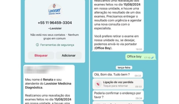 Golpistas de exames médicos se passaram pelo laboratório Lavoisier