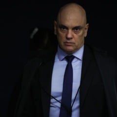 O ministro relator Alexandre de Moraes m sessão do STF do julgamento de oito réus da trama golpista. Foto: Fabio Rodrigues-Pozzebom/ Agência Brasil