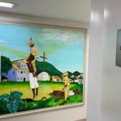 Obra de Antônio Tackla, na Câmara da Serra. Foto: Reprodução
