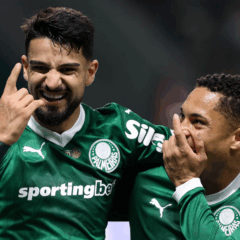 Brasileirão. Palmeiras x Vasco. Flaco López e Vitor Roque. Allianz Parque.