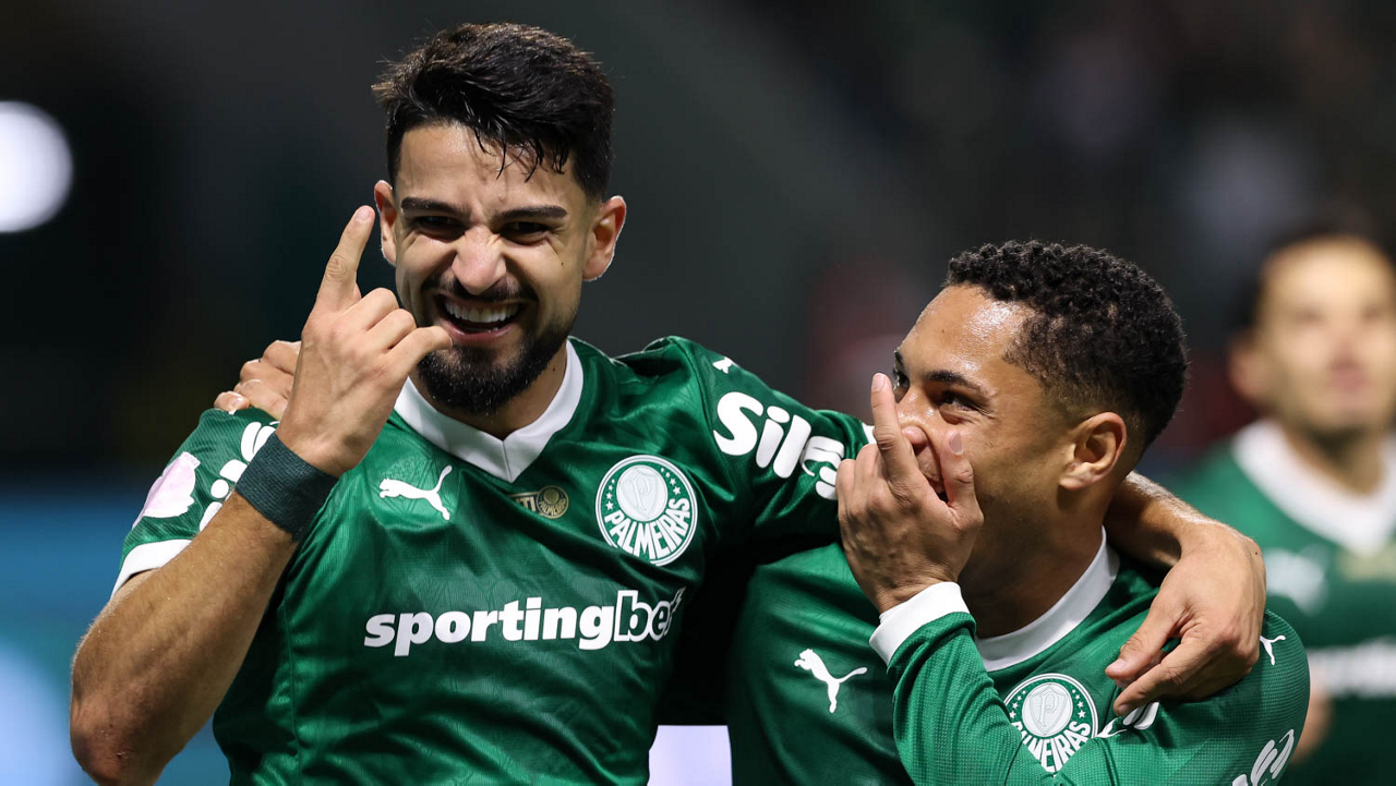 Brasileirão. Palmeiras x Vasco. Flaco López e Vitor Roque. Allianz Parque.
