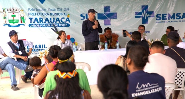 Grupo da Igreja Cristã Maranata em missão nas aldeias indígenas do Acre