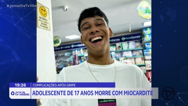 Jovem de 17 anos morre após desmaio na escola por miocardite