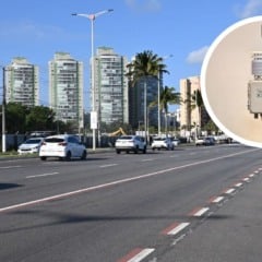Avenida Dante Michelini, em Vitória. Foto: Thiago Soares/Folha Vitória e Rodrigo Zaca/Governo-ES (destaque)
