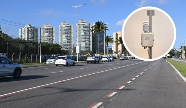 Avenida Dante Michelini, em Vitória. Foto: Thiago Soares/Folha Vitória e Rodrigo Zaca/Governo-ES (destaque)