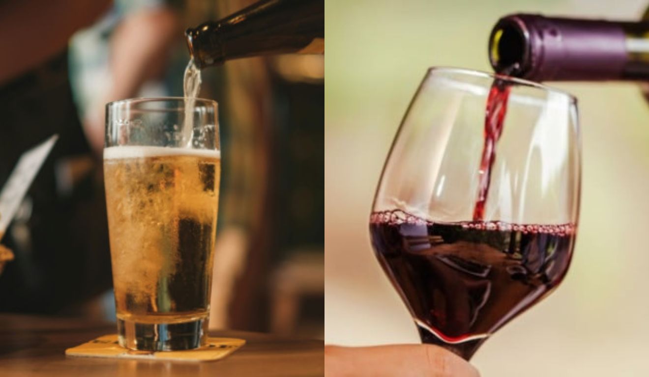 Cervejas e vinhos podem ser contaminados com metanol, mas é pouco provável, dizem especialistas. Fotos: Freepik e Canva