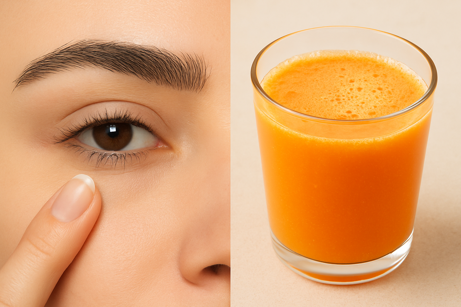 Shot nutritivo de vitaminas naturais para fortalecer cabelo, unhas e sobrancelhas de dentro para fora/Foto ChatGPT