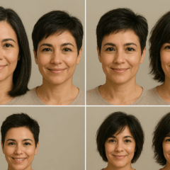 O corte certo pode transformar o visual e afinar o rosto redondo, trazendo mais harmonia aos traços e valorizando a beleza natural/ChatGPT