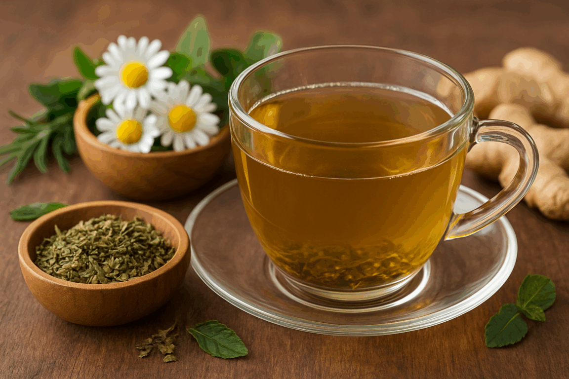 Chá noturno para emagrecer e desinchar: combinações leves que favorecem o descanso e o equilíbrio do corpo/ChatGPT