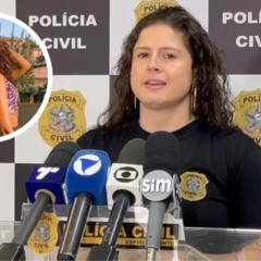 Delegada Fernanda Diniz durante coletiva do caso da universitária Julia de Paula Barbosa