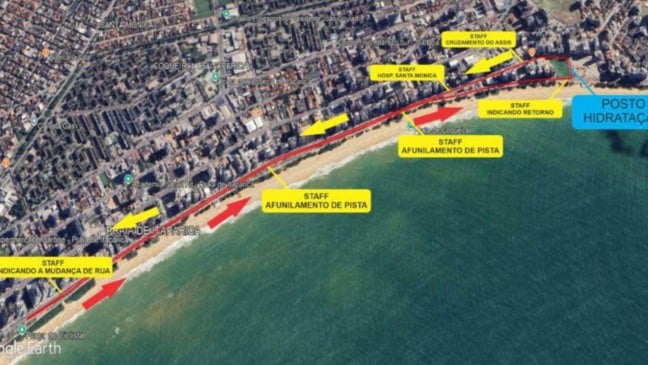 Mapa da interdição (Foto/divulgação: Prefeitura de Vitória)