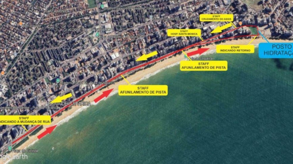 Mapa da interdição (Foto/divulgação: Prefeitura de Vitória) Mapa da interdição (Foto/divulgação: Prefeitura de Vitória)