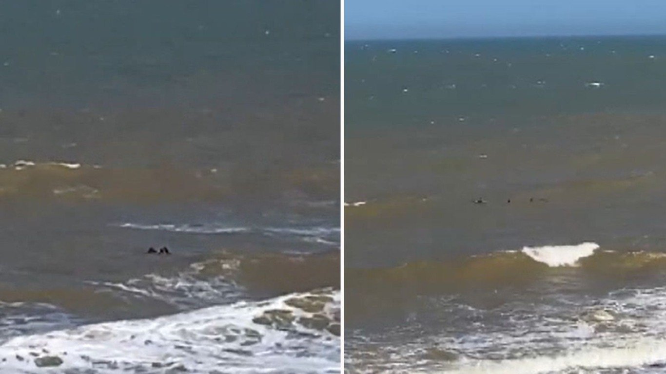 Jovem é resgatado de afogamento em Vila Velha (Foto/reprodução: TV Vitória)