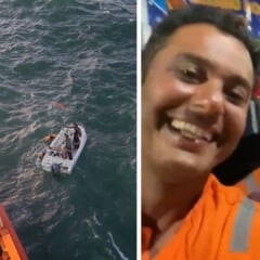 Maikel e Ronald foram resgatados após ficarem dois dias à deriva (Foto: Reprodução / Vídeo)
