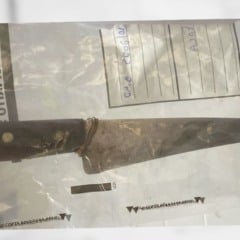 Faca usada por pedreiro para ferir menina de 14 anos na Serra