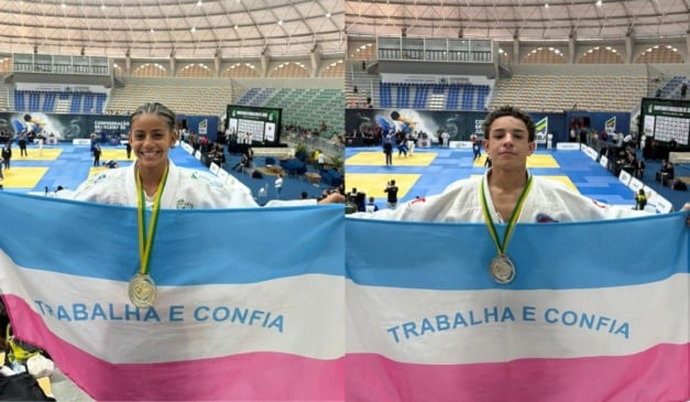Karoliny Franco e Daniel Marianelli Almeida. Judocas do ES no Campeonato Brasileiro de Judô Sub-15. João Pessoa (PB). 03/10/2025