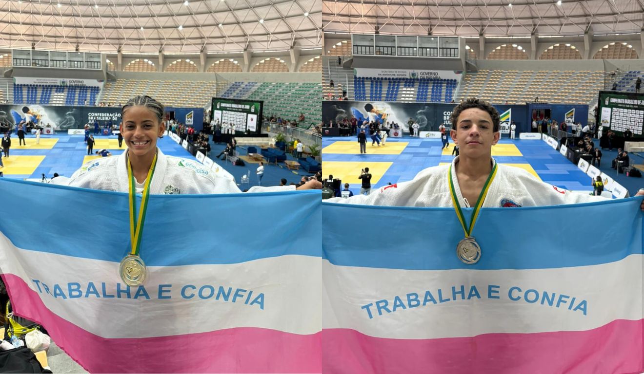 Karoliny Franco e Daniel Marianelli Almeida. Judocas do ES no Campeonato Brasileiro de Judô Sub-15. João Pessoa (PB). 03/10/2025