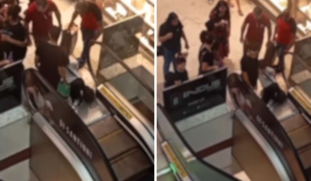 Jovem fica ferida em escada rolante em shopping de Cariacica