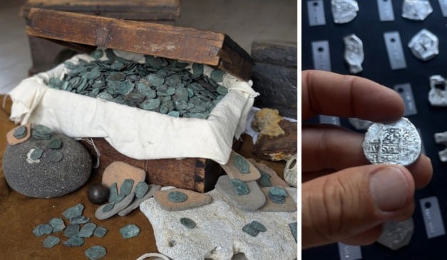 Moedas de prata e ouro são encontradas em barco naufragado