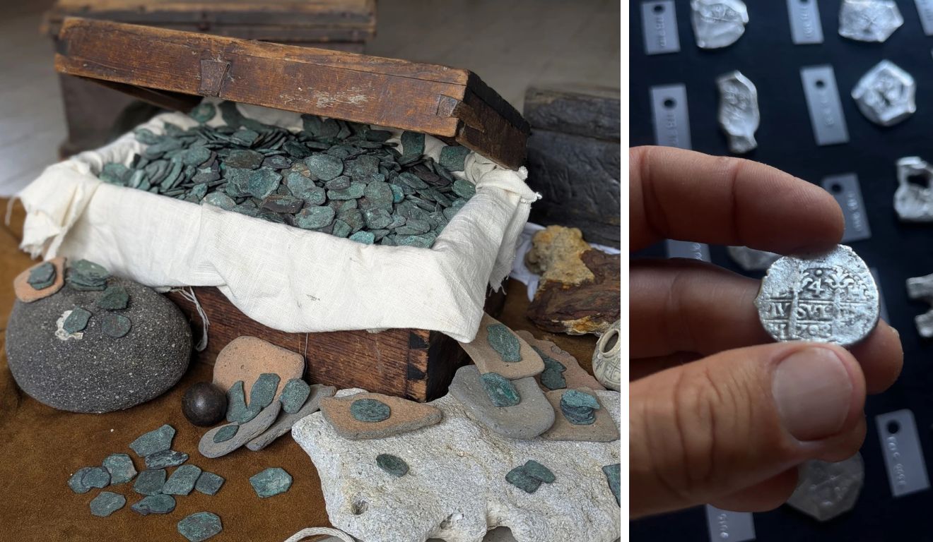Moedas de prata e ouro são encontradas em barco naufragado
