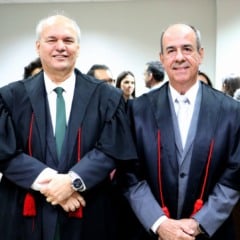 Namyr Carlos e Arthur Neiva eleitos presidente e vice-presidente do TRE, respectivamente (foto: Ascom/TJES)
