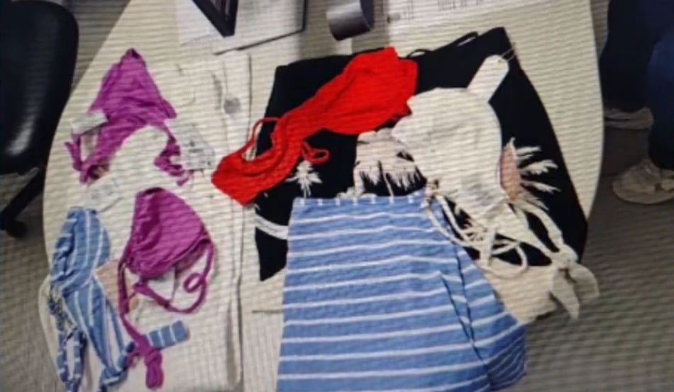 Roupas de praia que estavam com as suspeitas. Foto: Reprodução/TV Vitória
