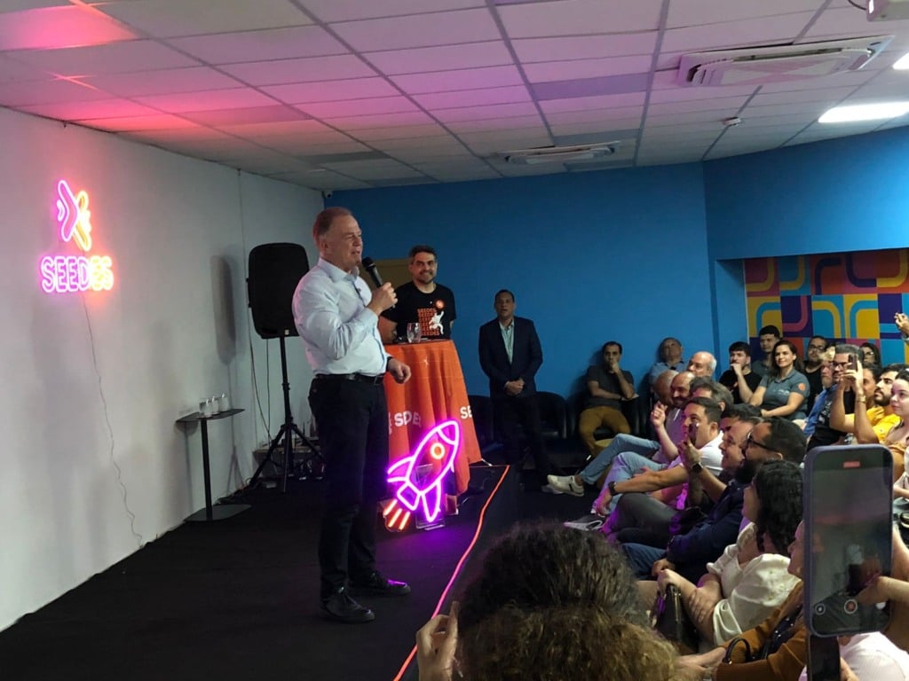 Casagrande disse à plateia formada por empreendedores que governo vai priorizar inovação e que programas como o Seedes são prova disso. Crédito: Edu Kopernick